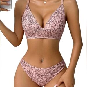Leopard Print Lingerie Set Underwear‎ and Bra Small